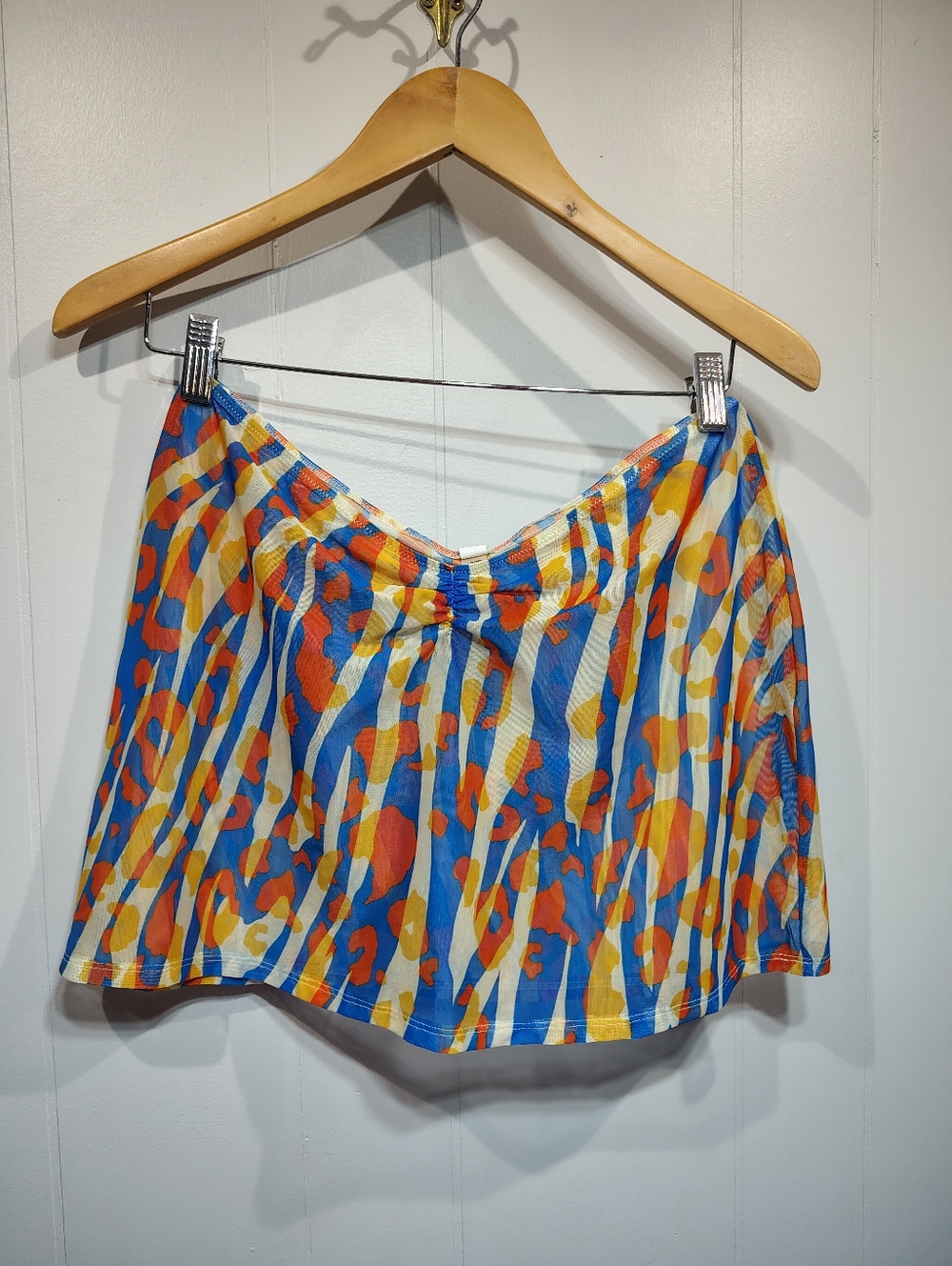 Solid & Striped The Lana Skirt Cover-Up Mesh Leopard Zebra Print Size L NWT - Picture 4 of 4